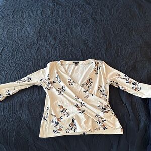 Ann Taylor Cream Floral Blouse